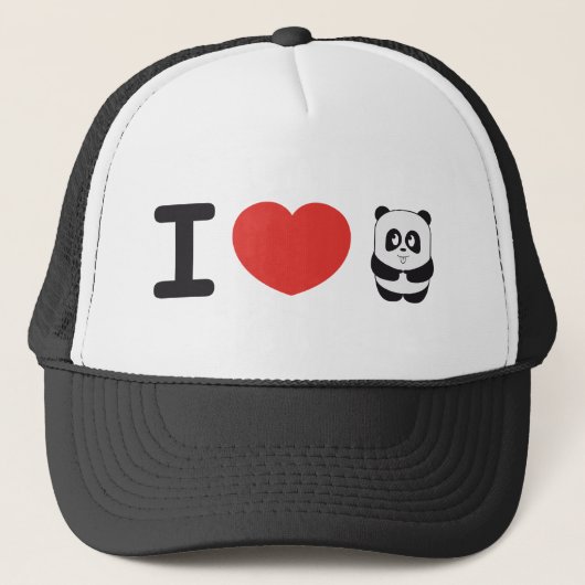 Ik hou van panda-pet trucker pet (Voorkant)