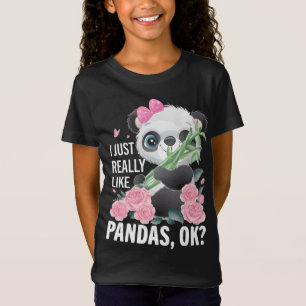 Ik hou van panda, schattig panda design t-shirt