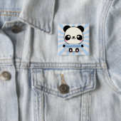 Ik hou van Panda Vierkante Button 5,1 Cm (In situ)