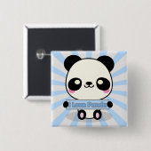 Ik hou van Panda Vierkante Button 5,1 Cm (Voorkant /achterkant)