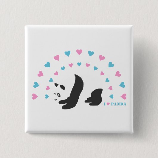 Ik hou van Panda Vierkante Button 5,1 Cm (Voorkant)