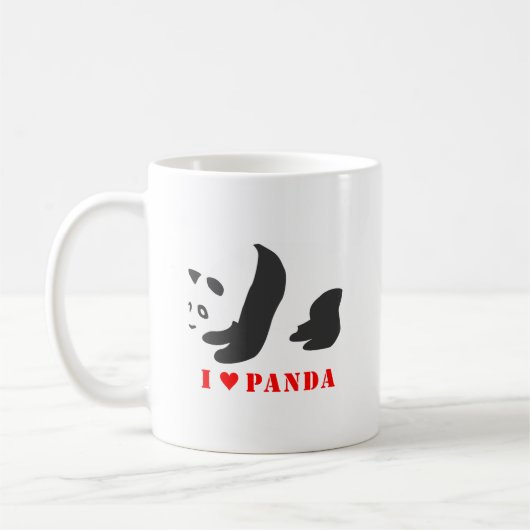 Ik hou van Panda (zwart) Koffiemok (Links)