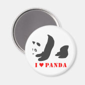 Ik hou van Panda (zwart) Magneet (Voorkant / Achterkant)