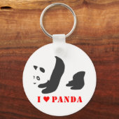 Ik hou van Panda (zwart) Sleutelhanger (Voorkant)