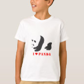 Ik hou van Panda (zwart) T-shirt (Voorkant)