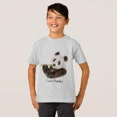 Ik hou van Pandas Asian Beer, Waterverf Animal T-shirt (Voorkant volledig)