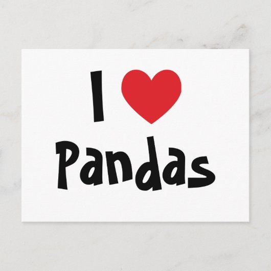 Ik hou van panda's briefkaart (Voorkant)