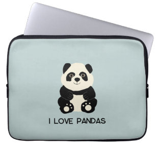 Ik hou van panda's laptop sleeve