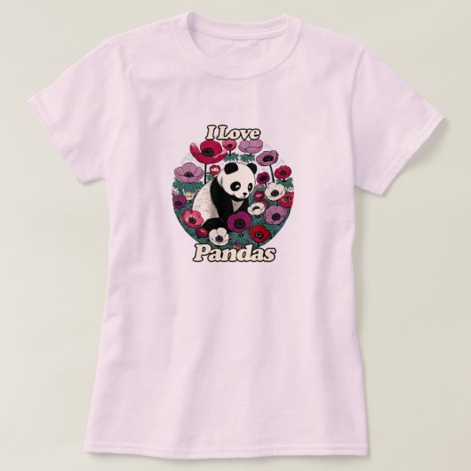 Ik hou van Pandas Panda Beer T-shirt (Design voorkant)