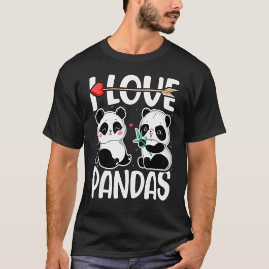 Ik hou van Pandas Panda Beer T-shirt (Voorkant)