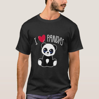 Ik hou van Pandas Panda Citaat Hij T-shirt