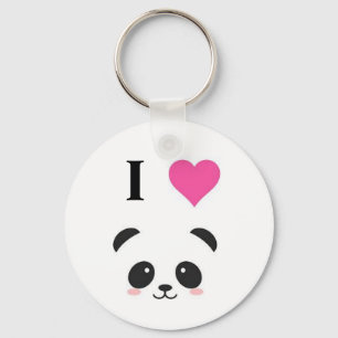 Ik hou van panda's sleutelhanger