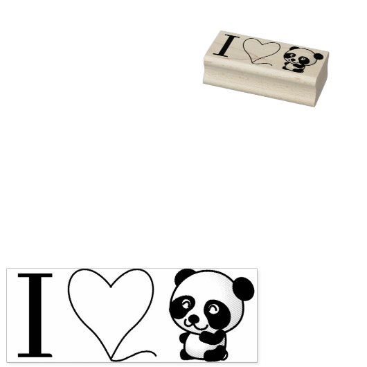 Ik hou van panda's stempel (Gestempeld)