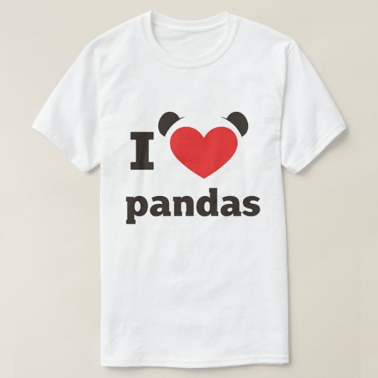 Ik hou van panda's  t-shirt (Design voorkant)