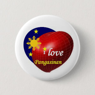 Ik hou van Pangasinan Ronde Button 5,7 Cm
