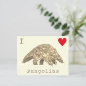 Ik hou van Pangolins zeldzame natuurslogan Briefkaart (Staand voorkant)
