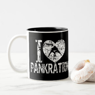Ik hou van Pankration Grunge Heart Tweekleurige Koffiemok