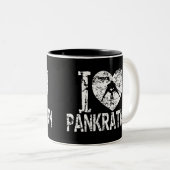 Ik hou van Pankration Grunge Heart Tweekleurige Koffiemok (Voorkant rechts)