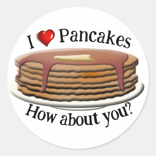 Ik hou van pannenkoeken * Pannenkoekendag Ronde Sticker (Voorkant)