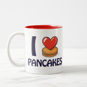 Ik hou van pannenkoeken T-shirt Tweekleurige Koffiemok