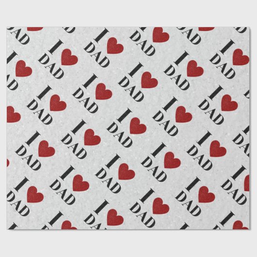 Ik hou van pap Glitter Wrapping Paper Cadeaupapier (Vlak)