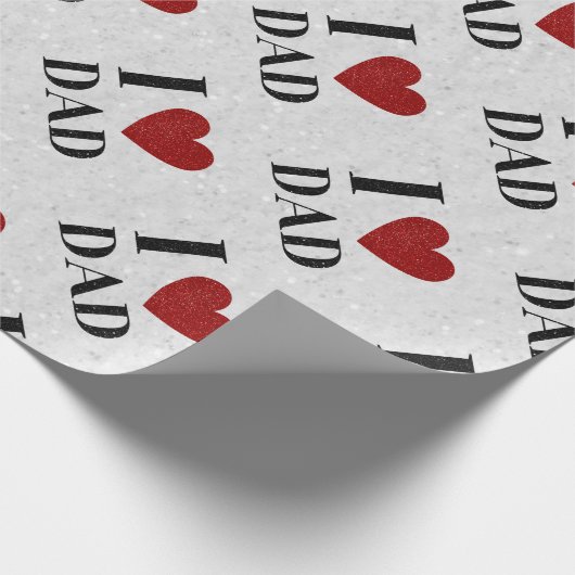 Ik hou van pap Glitter Wrapping Paper Cadeaupapier (Hoek)