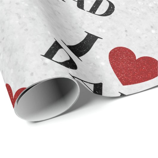 Ik hou van pap Glitter Wrapping Paper Cadeaupapier (Rol Hoek)