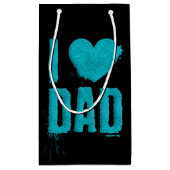 Ik hou van papa Blauwgroen glitter typografie | Ca Klein Cadeauzakje (Achterkant)