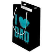 Ik hou van papa Blauwgroen glitter typografie | Ca Klein Cadeauzakje (Achterkant Gekanteld)