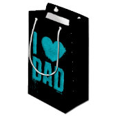 Ik hou van papa Blauwgroen glitter typografie | Ca Klein Cadeauzakje (Voorkant Gekanteld)