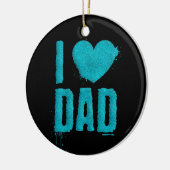 Ik hou van papa Blauwgroen Glitter Typografie | OR Keramisch Ornament (Links)