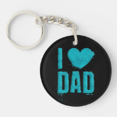 Ik hou van papa Blauwgroen glitter typografie | SL Sleutelhanger (Voorkant)