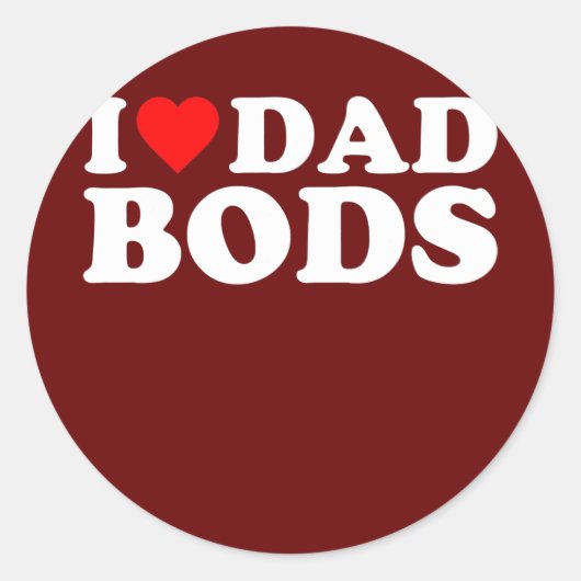 Ik hou van papa Bods Ronde Sticker (Voorkant)