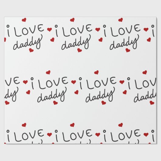 Ik hou van papa cadeaupapier (Vlak)