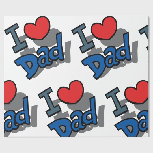 Ik hou van papa cadeaupapier (Vlak)