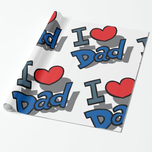 Ik hou van papa cadeaupapier (Uitgerold)