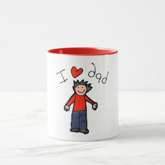 "Ik hou van papa" combo twee toned mok. Mok (Midden)