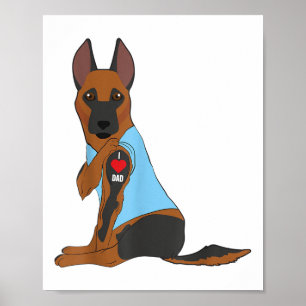 Ik hou van papa - Dog Heart Tattoo Belgische Malin Poster