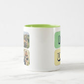 Ik hou van papa familie foto collage Vaderdag Tweekleurige Koffiemok (Center)