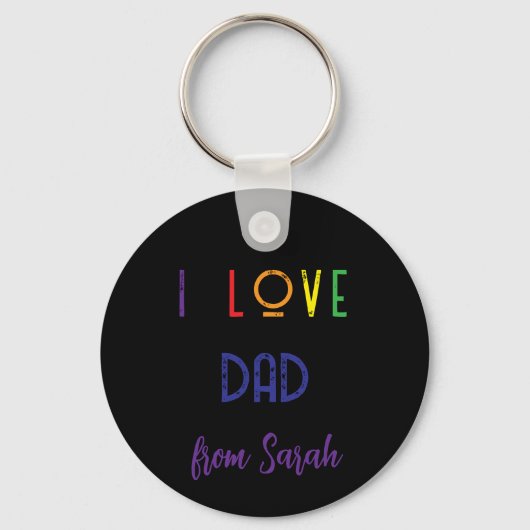 Ik hou van papa foto Key Ring Sleutelhanger (Voorkant)