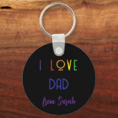 Ik hou van papa foto Key Ring Sleutelhanger (Voorkant)
