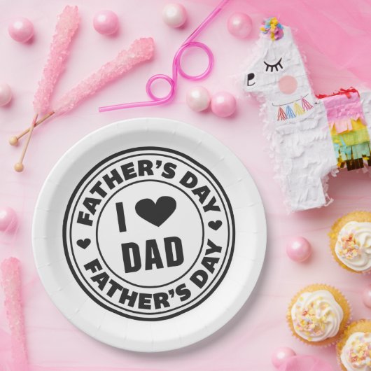 Ik hou van papa Happy Vaderdag | Bord papier (Feest)