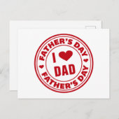Ik hou van papa Happy Vaderdag | BRIEFKAART (Voorkant / Achterkant)