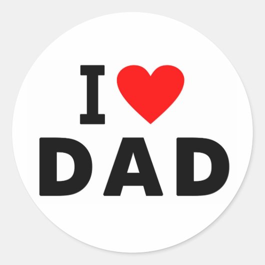 ik hou van papa hart papa sms - bericht vader symb ronde sticker (Voorkant)