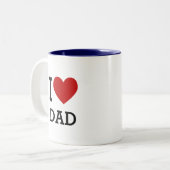 Ik hou van papa mok hart grafisch vadersgeschenk (Voorkant links)