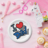 Ik hou van papa papieren bordje (Feest)