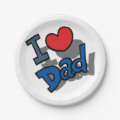 Ik hou van papa papieren bordje (Voorkant)