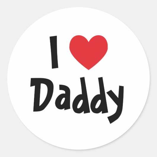 Ik hou van papa ronde sticker (Voorkant)