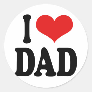 Ik hou van papa ronde sticker