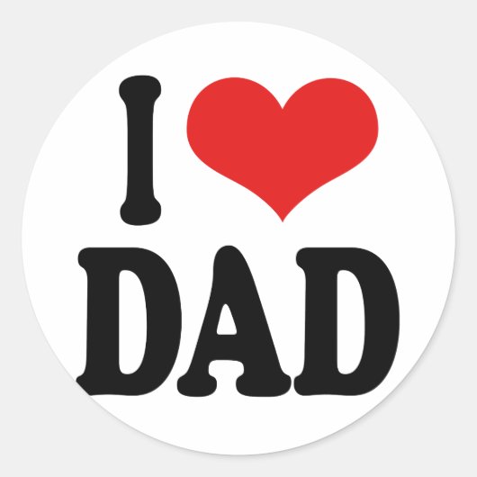 Ik hou van papa ronde sticker (Voorkant)